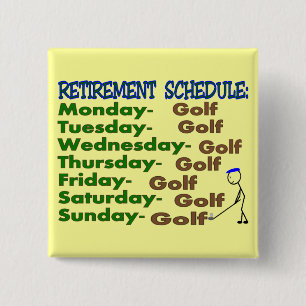 Badge Carré 5 Cm GOLFEUR de programme de retraite