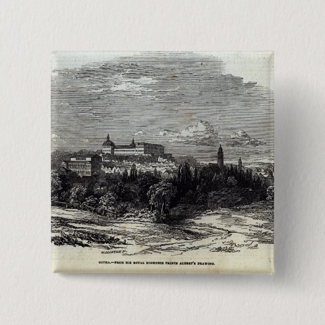 Badge Carré 5 Cm Gotha, gravé par W.J. Linton (Devant)