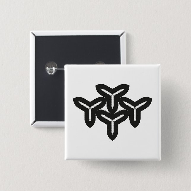 Badge Carré 5 Cm Gothic Blades Button (Devant & derrière)