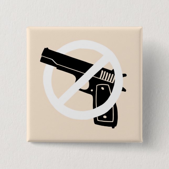 Badge Carré 5 Cm goupille d'Anti-arme à feu (Devant)