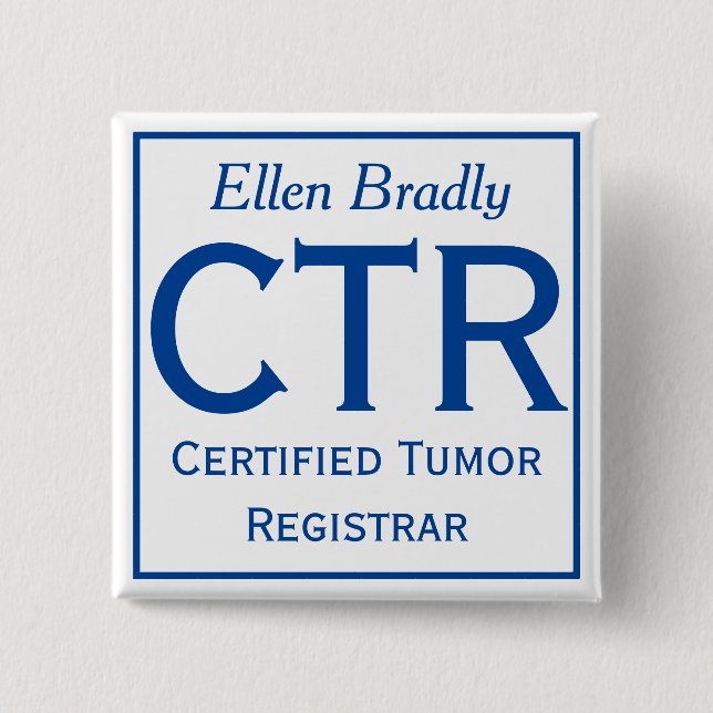 Badge Carré 5 Cm Goupille de CTR avec votre nom (Devant)