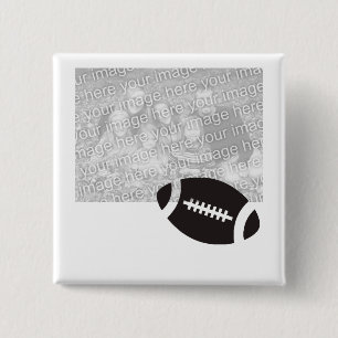 Badge Carré 5 Cm Goupille de photo du football