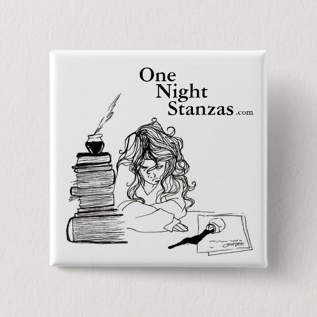 Badge Carré 5 Cm Goupille de Poetgirl, carré (Devant)