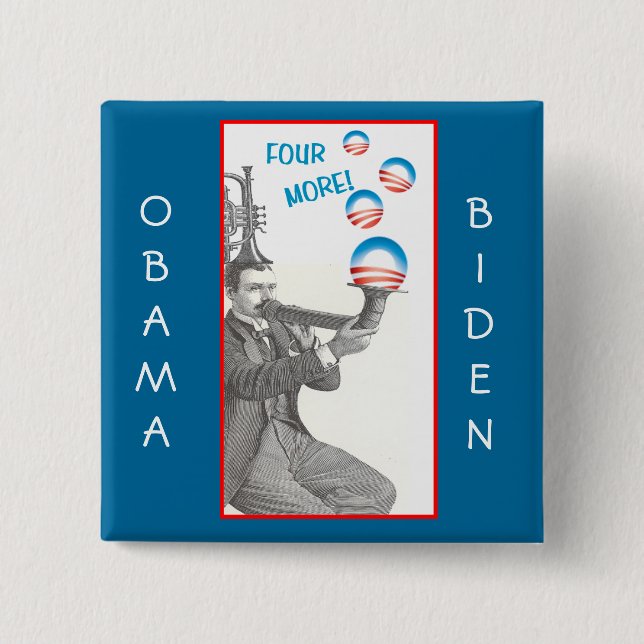 Badge Carré 5 Cm Goupille drôle d'Obama Biden (Devant)