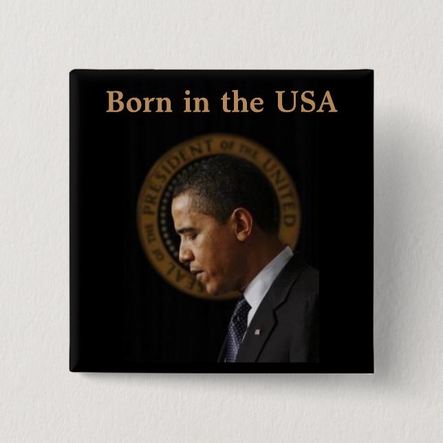 Badge Carré 5 Cm Goupille du Président Obama (Devant)