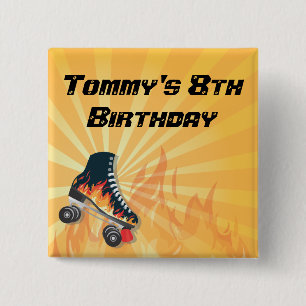 Badge Carré 5 Cm Goupille flamboyante de patinage de rouleau