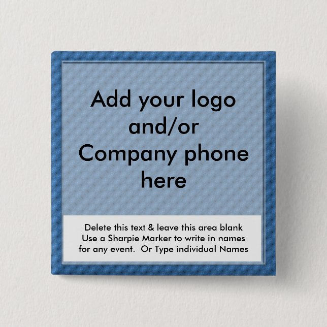 Badge Carré 5 Cm Goupilles bleues d'étiquettes d'insignes de raison (Devant)