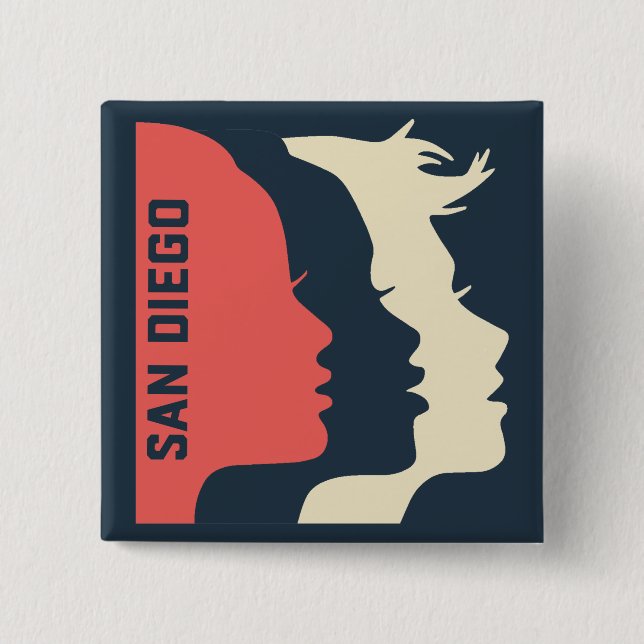 Badge Carré 5 Cm Goupilles carrées générales de WMSD (Devant)