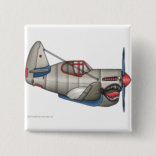 Badge Carré 5 Cm Goupilles d'avion de combat de 2ÈME GUERRE (Devant)
