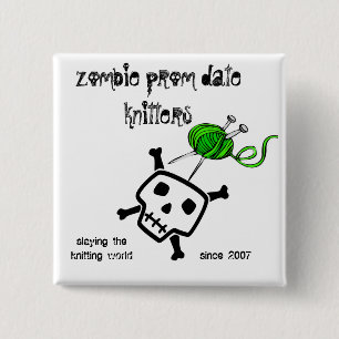 Badge Carré 5 Cm GOUPILLES de tricoteuses de date de bal
