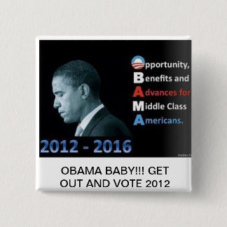 BADGE CARRÉ 5 CM GOUPILLES D'OBAMA