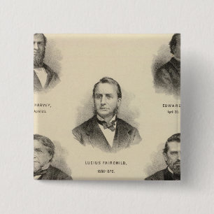 Badge Carré 5 Cm Gouverneur du Wisconsin Louis P Harvey