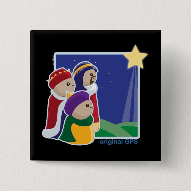 Badge Carré 5 Cm GPS original (Devant)