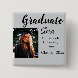 Badge Carré 5 Cm Graduation ajouter nom classe de 20xx félicitation