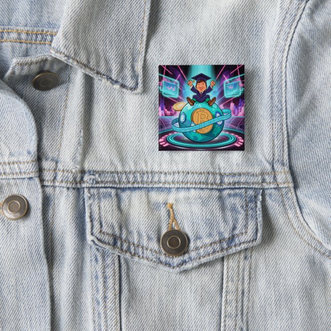 Badge Carré 5 Cm Graduation en cristaux (En situation)