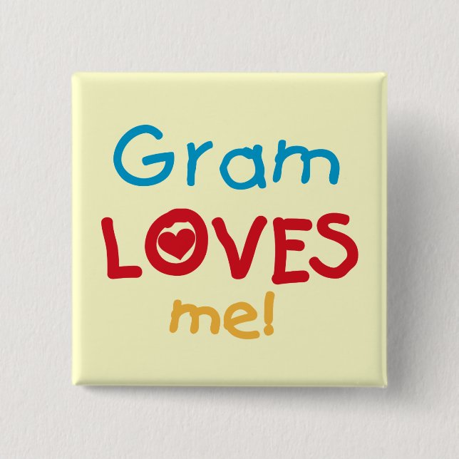 Badge Carré 5 Cm Gram Loves Me T-shirts et cadeaux (Devant)