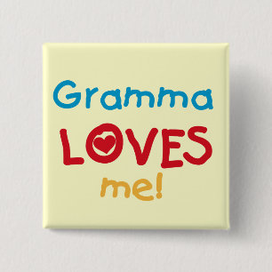 Badge Carré 5 Cm Gramma aime mes t-shirts et cadeaux