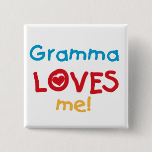 Badge Carré 5 Cm Gramma aime mes t-shirts et cadeaux