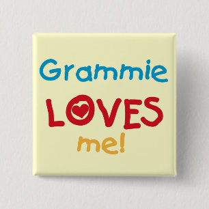 Badge Carré 5 Cm Grammie m'aime T-shirts et cadeaux