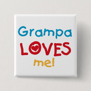 Badge Carré 5 Cm Grampa m'aime T-shirts et cadeaux