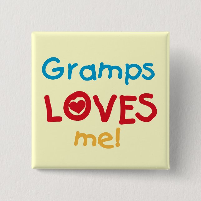 Badge Carré 5 Cm Gramps m'aime T-shirts et cadeaux (Devant)