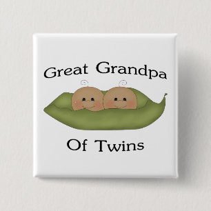 Badge Carré 5 Cm Grand grand-papa des jumeaux