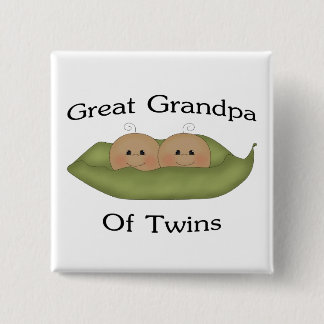 Badge Carré 5 Cm Grand grand-papa des jumeaux