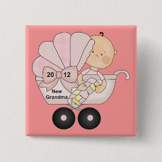 Badge Carré 5 Cm Grand-maman 2012 (rose)