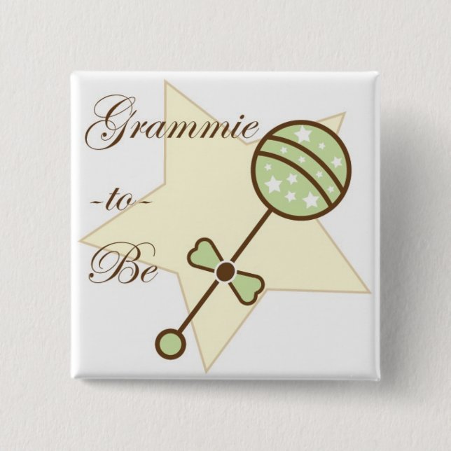 Badge Carré 5 Cm Grand-maman à être Pin de baby shower (Devant)