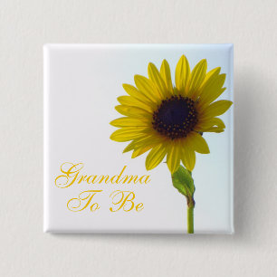 Badge Carré 5 Cm Grand-maman à être Pin de tournesol