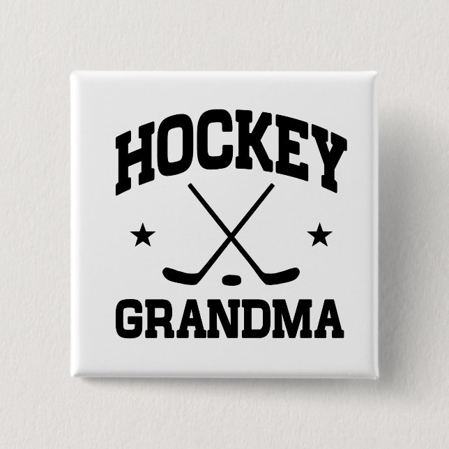 Badge Carré 5 Cm Grand-maman d'hockey (Devant)