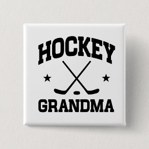 Badge Carré 5 Cm Grand-maman d'hockey