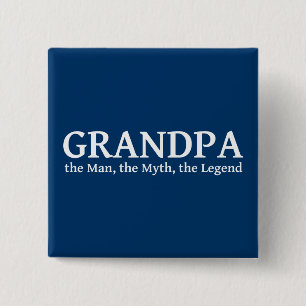 Badge Carré 5 Cm Grand-papa le mythe l'homme la légende