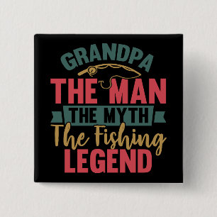 Badge Carré 5 Cm Grand-Père - L'Homme, Le Mythe, La Légende De La