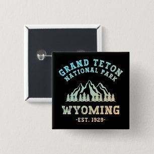 Badge Carré 5 Cm Grand Teton National Park Wyoming USA