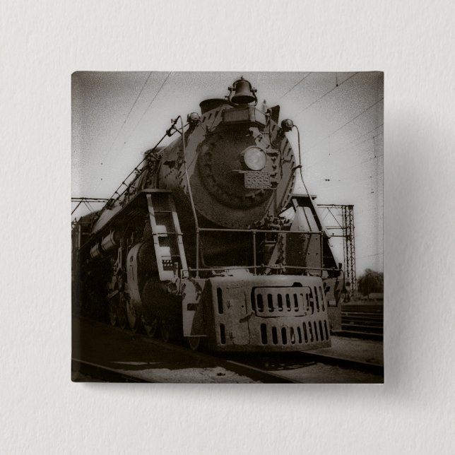 Badge Carré 5 Cm Grand Trunk Western Engine #6335 (Devant)
