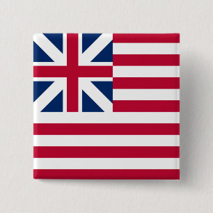 Badge Carré 5 Cm Grand Union, 1ère États-Unis Drapeau des colonies