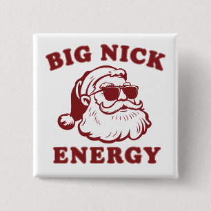 Badge Carré 5 Cm Grande énergie Nick drôle Santa Noël Vintage