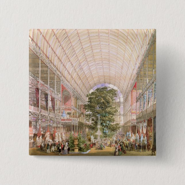 Badge Carré 5 Cm Grande exposition de 1851. Décoration du transe (Devant)