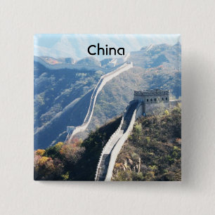 Badge Carré 5 Cm Grande Muraille de la Chine