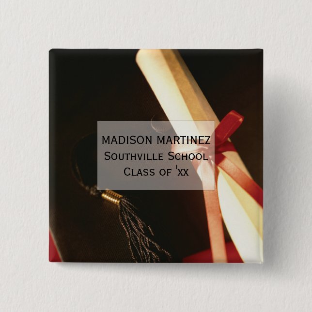 Badge Carré 5 Cm Grandgirl Graduation Wives, Bouton (Devant)