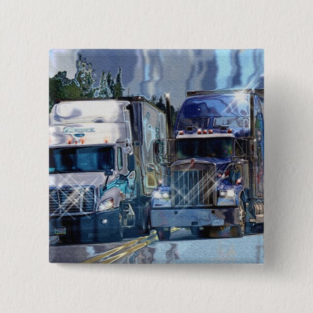 Badge Carré 5 Cm GRANDS CAMIONS et CAMIONS d'INSTALLATION pour des  (Devant)