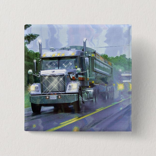 Badge Carré 5 Cm GRANDS CAMIONS et CAMIONS d'INSTALLATION pour des  (Devant)