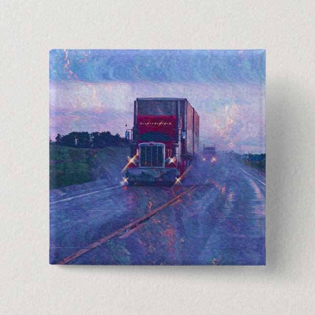 Badge Carré 5 Cm GRANDS CAMIONS et CAMIONS d'INSTALLATION pour des  (Devant)