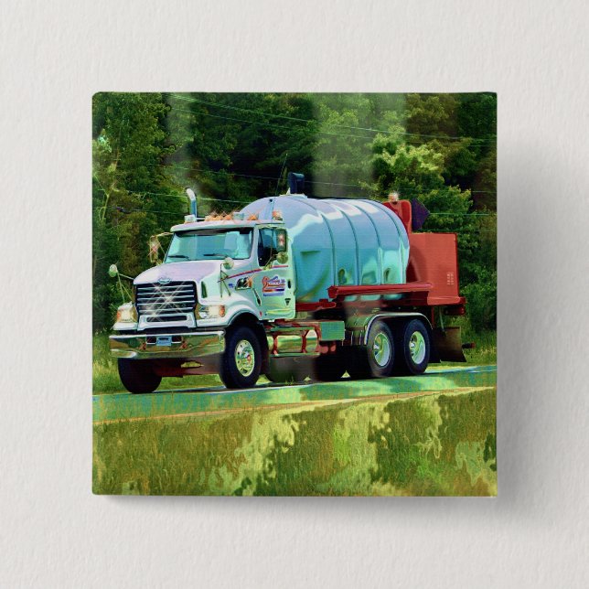 Badge Carré 5 Cm GRANDS CAMIONS et CAMIONS d'INSTALLATION pour des  (Devant)