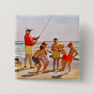 Badge Carré 5 Cm Grands petits poissons de Polonais par Richard