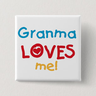 Badge Carré 5 Cm Granma aime mes t-shirts et cadeaux