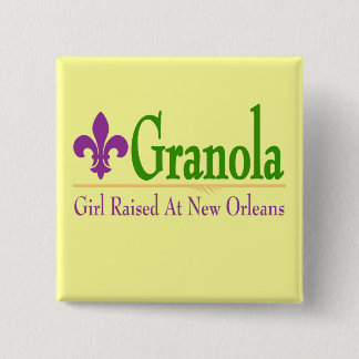 Badge Carré 5 Cm Granola, Fille Élevée À NOLa