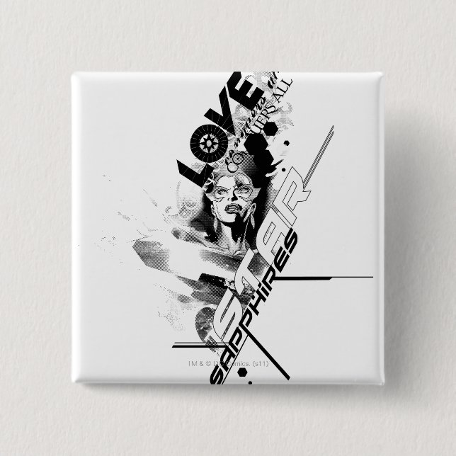 Badge Carré 5 Cm Graphique 9 de saphir d'étoile (Devant)