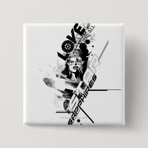 Badge Carré 5 Cm Graphique 9 de saphir d'étoile